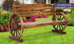 wooden wagon wheel bench off 51