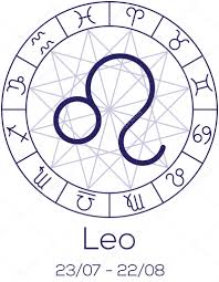 Zodiac Sign Leo Astrological Symbol In Wheel Stock