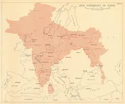 Details About India Superimposed On Europe 1961 Old Vintage Map Plan Chart
