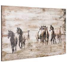 printed horses wood wall decor hobby