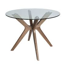Inset legs create a triangular design, and. Doreen Collection Glass Round Dining Table 100cm