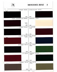 mb 1952 1989 paint codes color charts