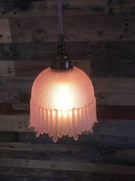 Art Deco Pink Frosted Drip Ribbed
