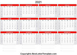 Free downloadable 2021 word calendar : Printable Yearly 2021 Calendar Template In Pdf Word Excel