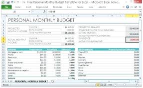 Free Personal Monthly Budget Template For Excel Free Monthly Bill