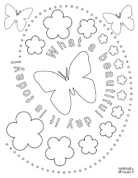 erfly and flower coloring page