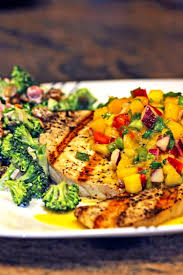 grilled swordfish with mango salsa