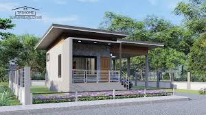 Modern Concrete Rest House Plan With