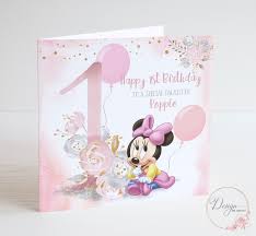 disney minnie mouse first birthday card