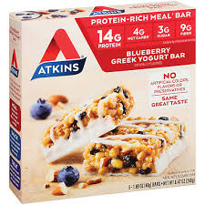 atkins blueberry greek yogurt meal bar