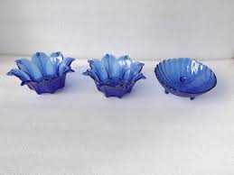 Glass Bowls Cobalt Blue Bowls Vintage