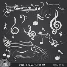 Chalkboard Music Notes Digital Clipart Musical Accent
