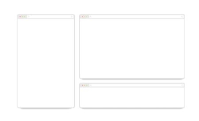 Blank White Responsive Browser Window Mockups Isolated 3d