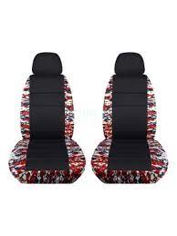 Camouflage And Black Car Seat Covers W