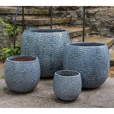 Outdoor Ceramic Planter French Blue