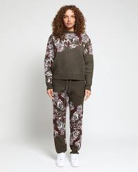 Hanging Floral Distressed Sweater Pant ...