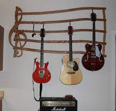 wall mounted multi guitar wall hanger