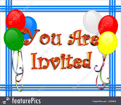 Party Invitation Birthday Balloons Illustration For Party Invitation Border Background Card Or Stationery With 3d Text You Are Invited