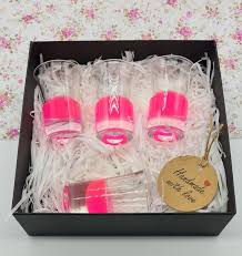 Shot Glasses Gift Box Set Of 4 Pink