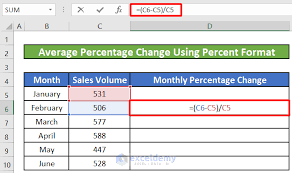 to calculate average percene change