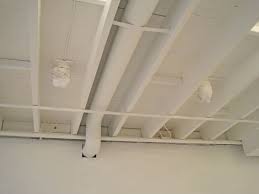 modern spray paint basement ceiling