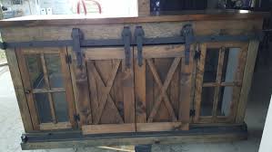 Rustic Tv Stand Wall Unit W Sliding