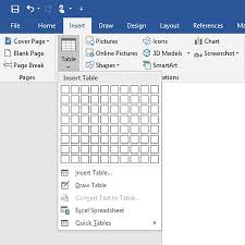 formatting tables in word 2019