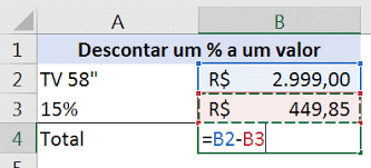 porcenem no excel como calcular com