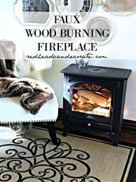 Faux Wood Burning Fire Place Redhead