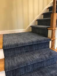 blue hollywood style stair runner and