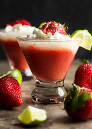frozen strawberry and lime daiquiri