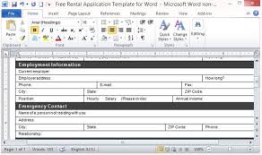 Free Rental Application Template For Word