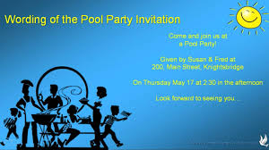 Pool Birthday Party Invitation Wording For Adults Diy