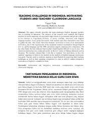 Social security administration explaining what is required for an international student to obtain a social security number. Pdf Teaching Challenges In Indonesia Motivating Students And Teachers Classroom Language