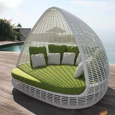 beach resort daybed with cushions patio