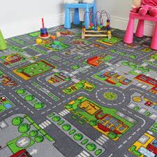 children s kids rugs town road map city