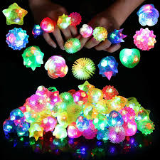 Light Up Jelly Bumpy Rings 100 Flashing Led Bubble Rave Party Color Favors For Sale Online Ebay