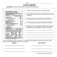 reading food labels worksheet by teach