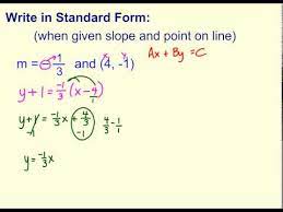 Write Standard Form When Given Point