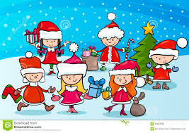 Cartoon Kids On Christmas Stock Vector Illustration Of Happy 60803884