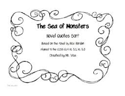 We all have a monster within; The Sea Of Monsters Quote Sort By Msvice Teachers Pay Teachers