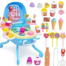 Play kitchen toys are one of the most popular aspects of the toy industry, and no matter what is in fashion at any given time, kitchen toys and toy kitchen play sets are always popular with children. Ice Cream Making Pretend Play Toy Kitchen Role Food Set For Kids Buy At A Low Prices On Joom E Commerce Platform