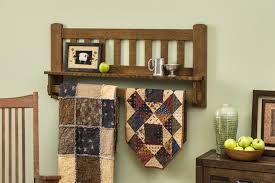 Mission Style Quilt Wall Hanging Shelf