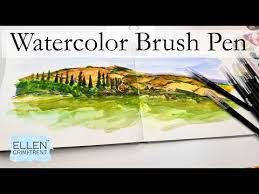 Watercolor Brush Pen Landscape
