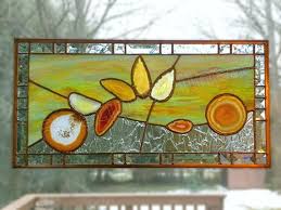 Stained Glass Panel With Agate Slices