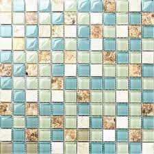 white stone mosaic resin conch tile beach
