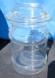 Vintage Clear Glass Milk Can Cookie Jar