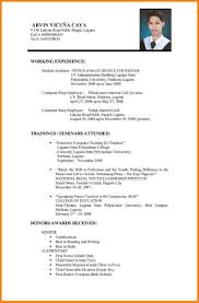 Resume Format Sample For Job Application Philippines Peaceful