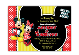 Mickey Minnie Mouse Birthday Invitation