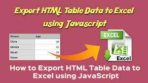 export html table data to excel using